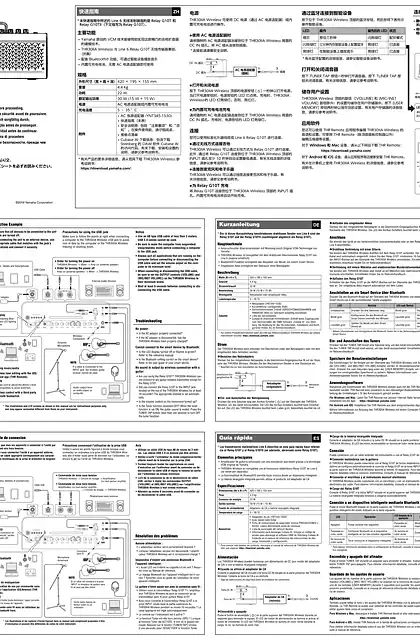 yamaha雅马哈THR30IIA Wireless Quick Guide